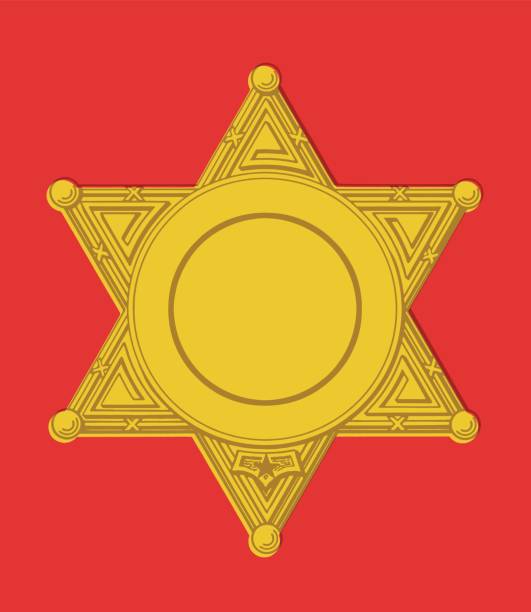 ilustraciones, imágenes clip art, dibujos animados e iconos de stock de insignia de la estrella - sheriffs deputy