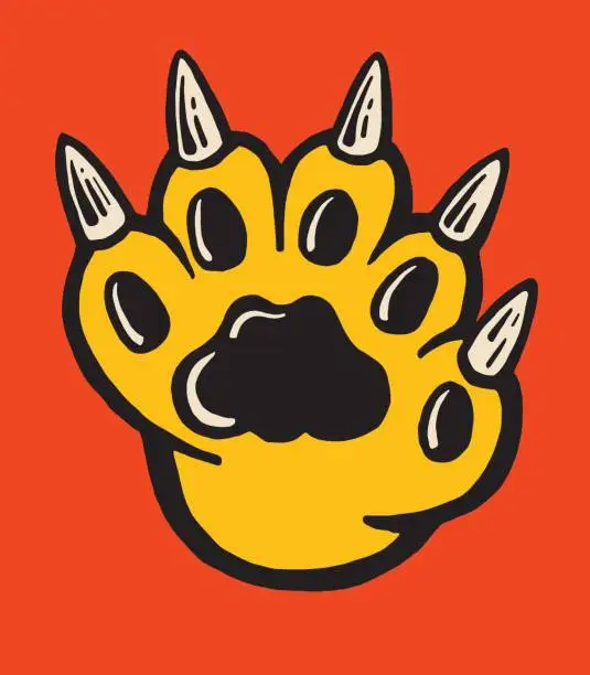 Vector illustration of Paw with Claws
