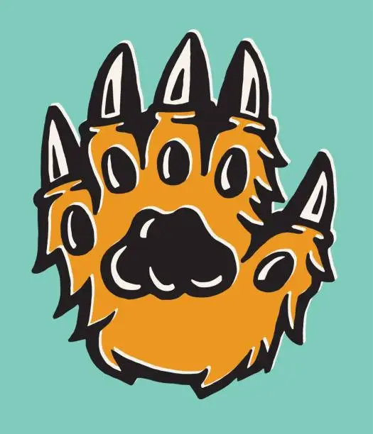 Vector illustration of Paw with Claws