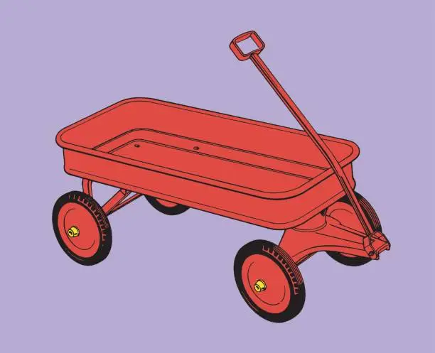 Vector illustration of Toy Steel Wagon