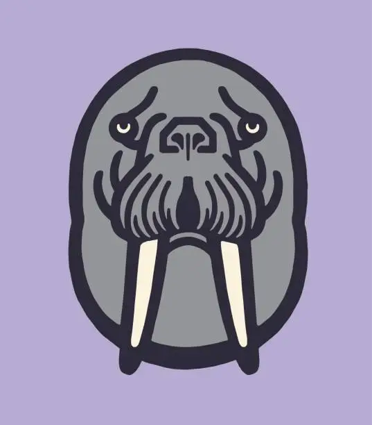 Vector illustration of Walrus Face