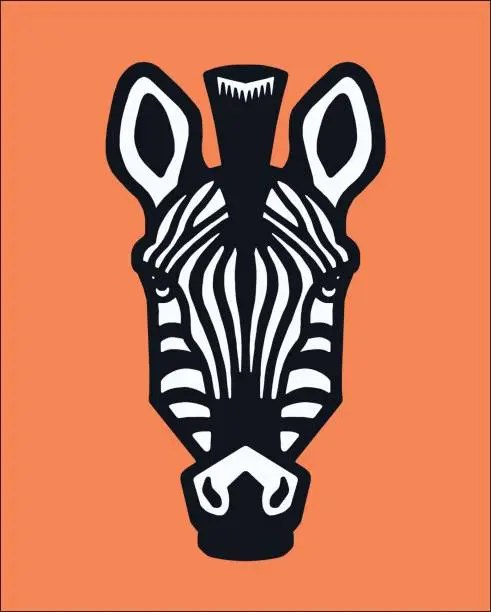 Vector illustration of Zebra Face