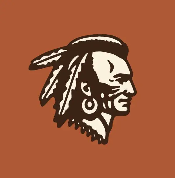 Vector illustration of Native American Profile