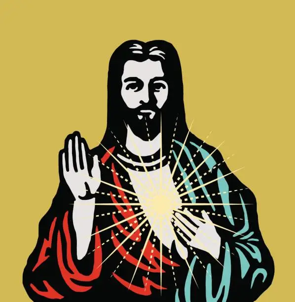 Vector illustration of Portrait of Jesus