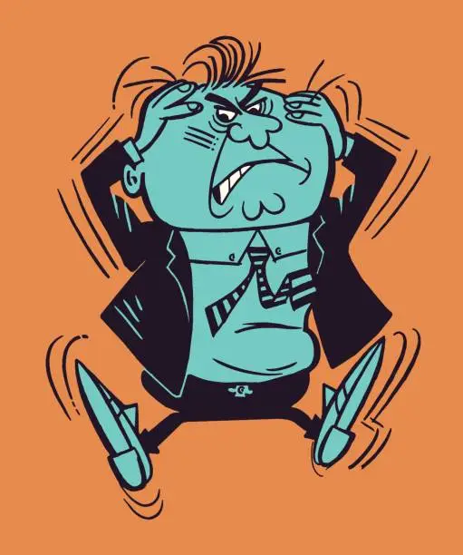Vector illustration of Angry Man
