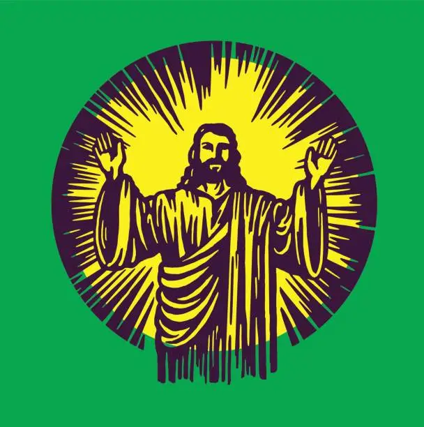 Vector illustration of Jesus Giving a Blessing