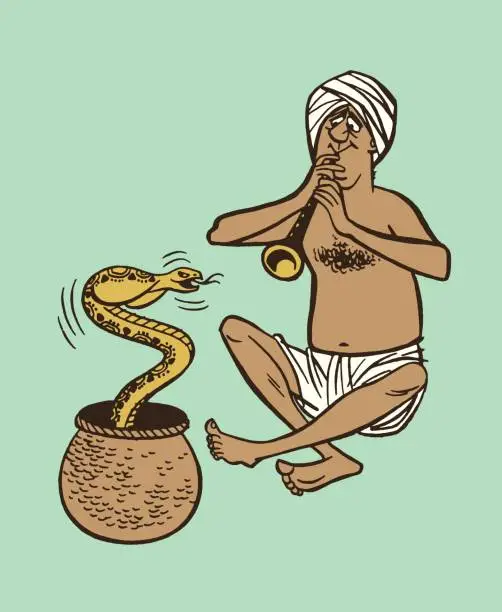 Vector illustration of Snake Charmer