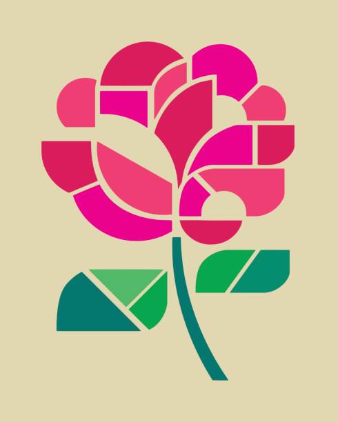 조각의 추상 장미 - rose shape stock illustrations