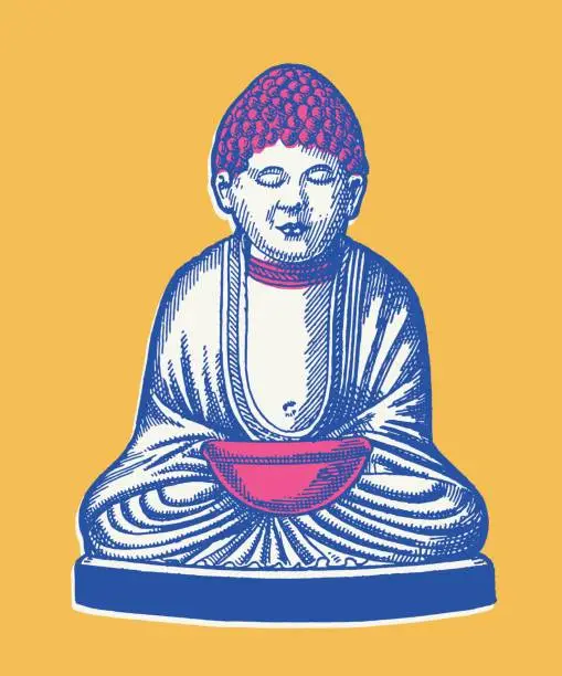 Vector illustration of Meditating Buddha