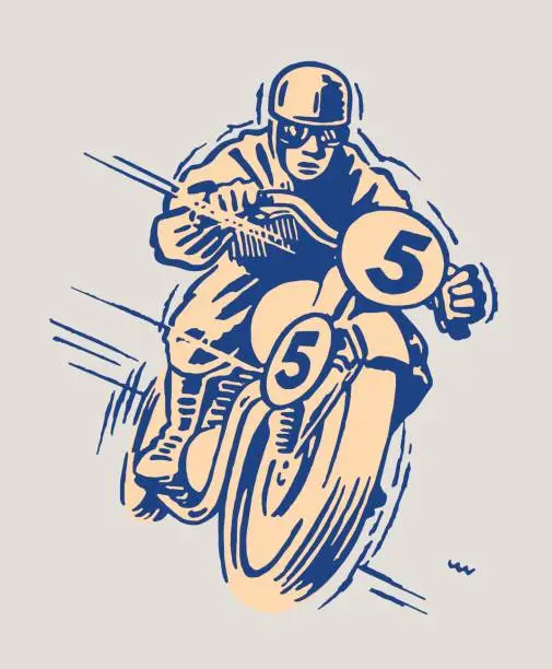 Vector illustration of Motorcycle Racer