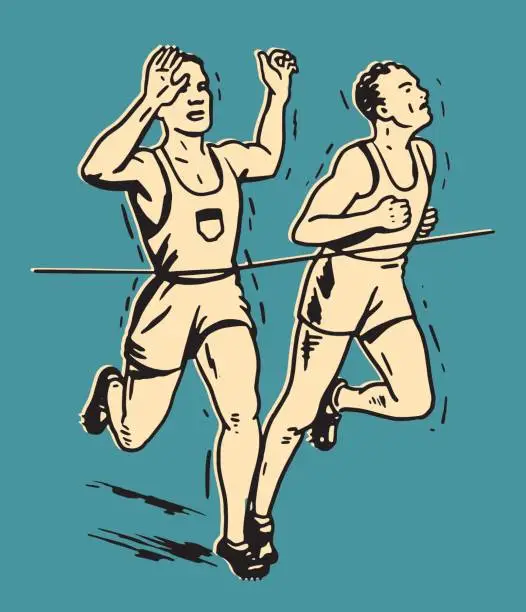Vector illustration of Runners at the Finish Line
