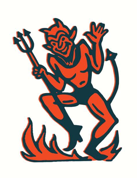 Devil Dancing Devil Dancing devil stock illustrations