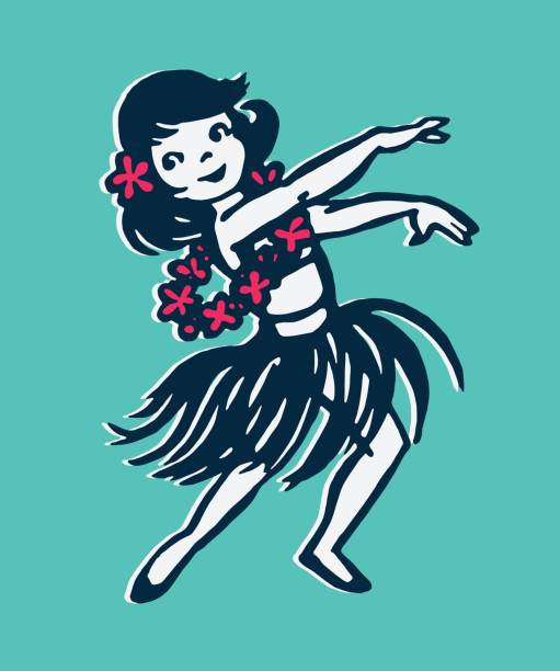 ilustrações, clipart, desenhos animados e ícones de hula dancer - dançar hula
