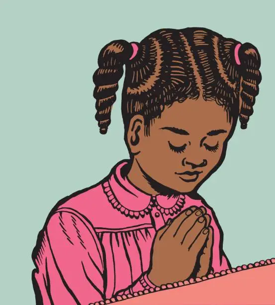 Vector illustration of Girl Praying