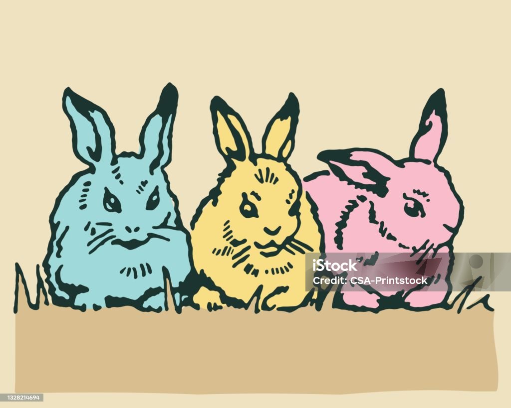 Three Rabbits Stock Illustration - Download Image Now - Animal, Animal ...
