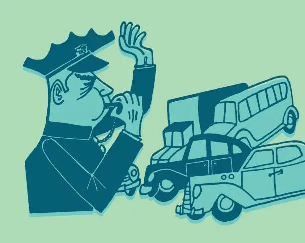 Vector illustration of Traffic Cop