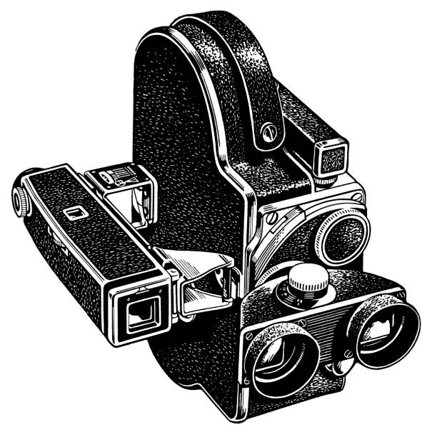 ilustraciones, imágenes clip art, dibujos animados e iconos de stock de cámara de cine de 8 mm - 8mm camera