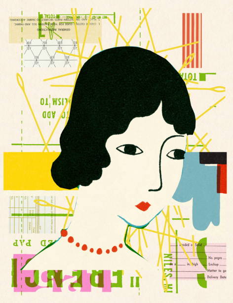 istock Collage illustration of woman with patterns in background 1328218777