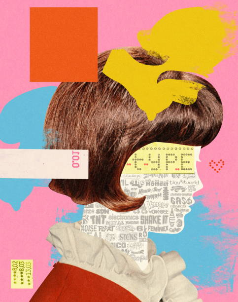istock Collage illustration with headshot of woman 1328218798