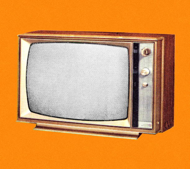 Illustration of vintage television vector art illustration