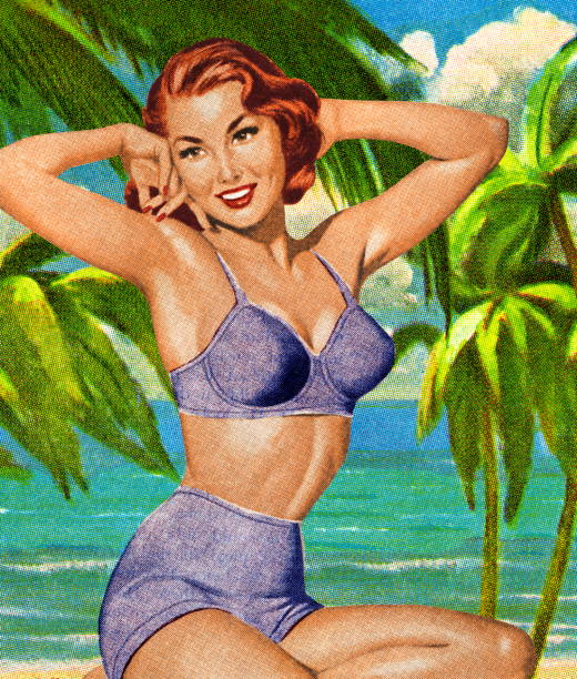 baden schönheit - pin up stock-grafiken, -clipart, -cartoons und -symbole