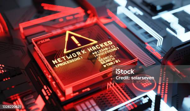Company Network Security Risk And Hacking Stock Photo - Download Image Now - Computer Crime, Ransomware, Computer Hacker