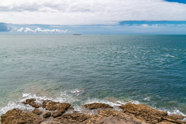 Port Navalo in Brittany, the rocky coast at the entrance of the Morbihan gulf