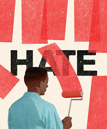 Man Painting Over Hate