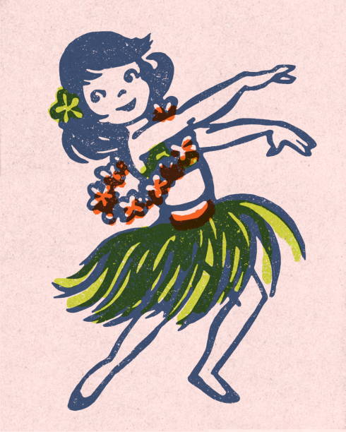 Hula Dancer Hula Dancer grass skirt stock illustrations