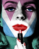 istock Woman Applying Lipstick 1328222976