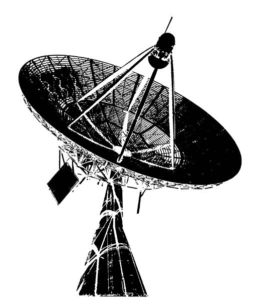 ilustraciones, imágenes clip art, dibujos animados e iconos de stock de antena parabólica - grabado objeto fabricado