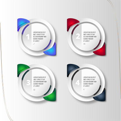 Infographic Colored Disks Numbered with Social Media Icons