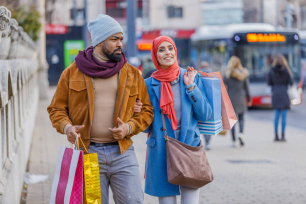 istock A Multi-Ethnic Couple is Enjoying in Relaxing Day for Shopping. 1328232375