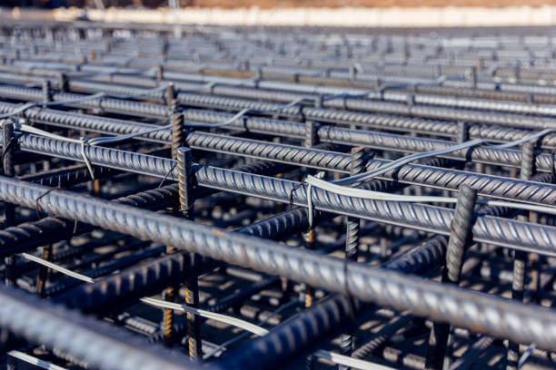 istock Construction rebar steel work reinforcement. Reinforcements steel bars stack. Close up steel construction rebar. Brand new armature. 1328241066
