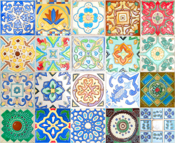 istock Colorful vintage ceramic tiles wall decoration. 1328243985
