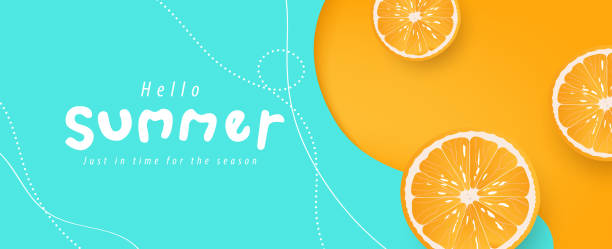 kolorowe lato układ tła bannery projektu. - orange tone stock illustrations