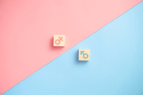 istock Gender icon on wooden blocks. 1328263868