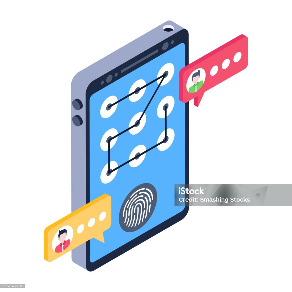 Mobile Pattern Lock Stock Illustration - Download Image Now ...