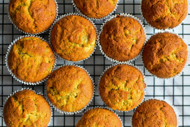 istock Home made banana bread muffins 1328279623