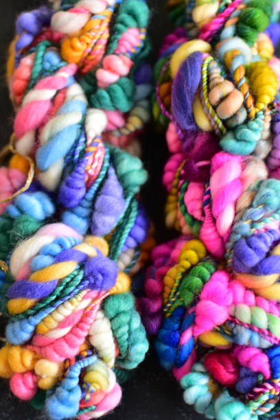 istock Knitting or crochet background featuring textured art yarn 1328279638
