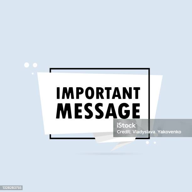Important Message Box Design Important Message Origami Style Speech Bubble Banner Sticker Design ...