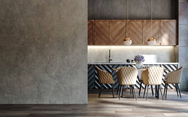 istock Blank wall mockup in loft interior background, industrial style 1328283940