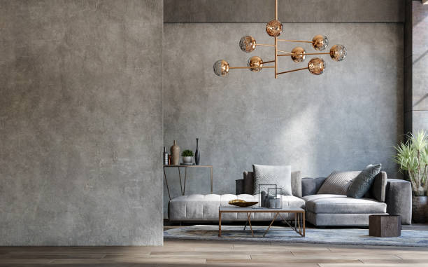 istock Blank wall mockup in loft interior background, industrial style 1328283941