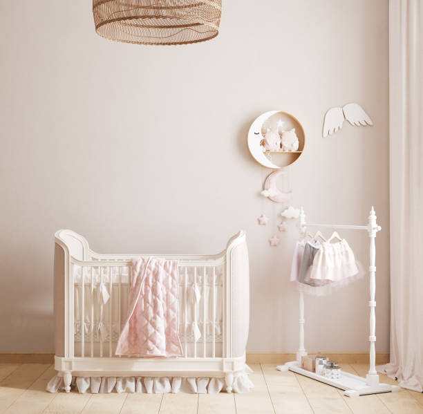 istock Blank wall mockup in children room interior background 1328283956