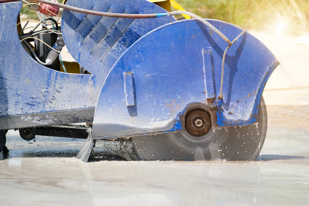 istock Machinery cutting concrete hi power at construction 1328286285