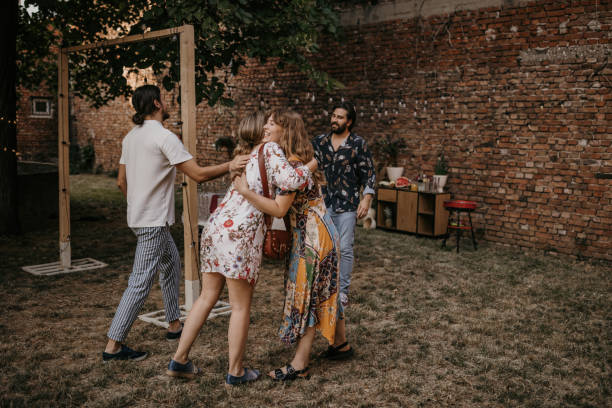 istock People arriving to a party 1328287230