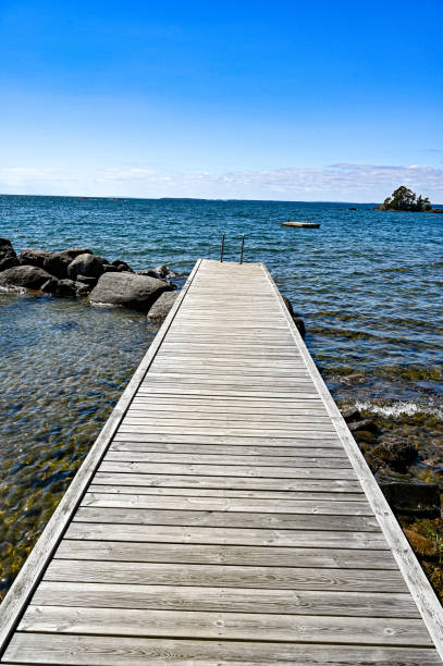 istock jetty with bathing ladder in lake Vattern Sweden 1328288427