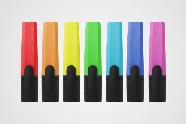 istock Isolate markers in a row according to rainbow colors. 1328291064