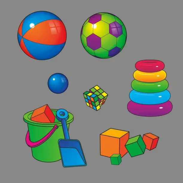 Vector illustration of toys