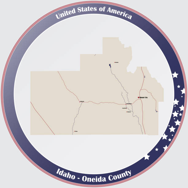 illustrazioni stock, clip art, cartoni animati e icone di tendenza di mappa della contea di oneida - oneida